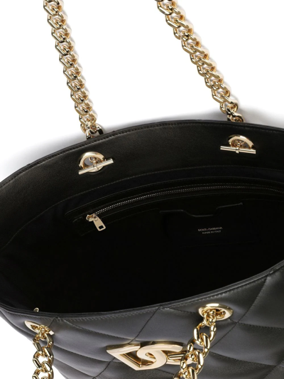 Dolce & Gabbana 3.5 Tote Bag In Quilted Leather In Black