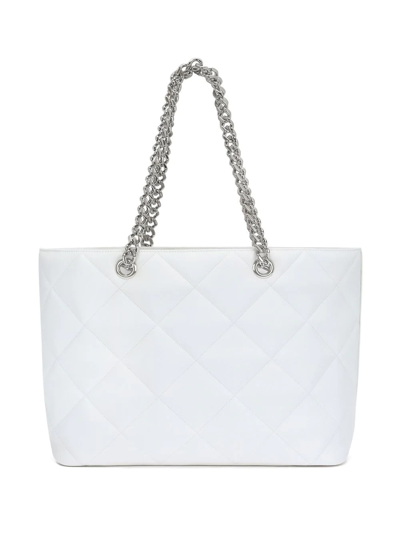 Dolce & Gabbana Logo-plaque Quilted Shopper Tote In White