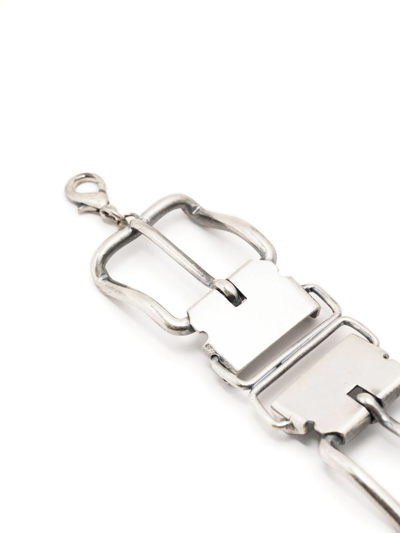 Shop Marine Serre Metaclasp Buckle-detailed Bracelet In Silber