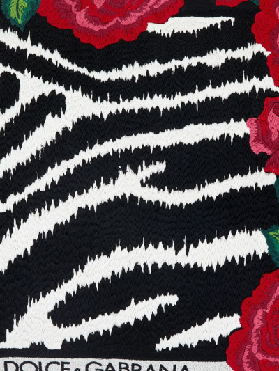 Dolce & Gabbana Zebra-print Embroidered Small Cushion In Rosa