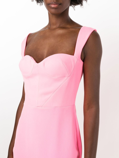 Shop Alex Perry Sweetheart-neck Midi Dress In Rosa