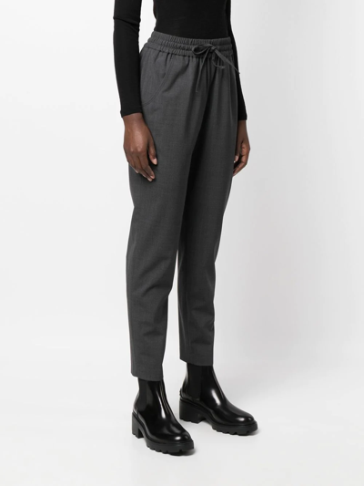Shop Aspesi Drawstring Slim-fit Trousers In Grau