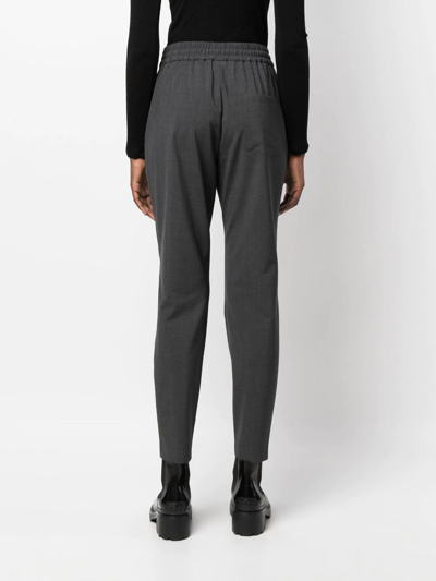 Shop Aspesi Drawstring Slim-fit Trousers In Grau