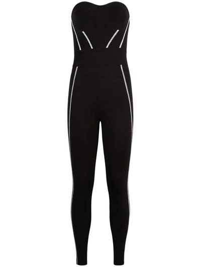 Rta Otavia Contrast-stripe Jumpsuit In Black