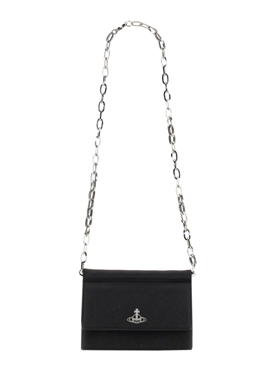 Shop Vivienne Westwood Derby Bag With Chain In Nero