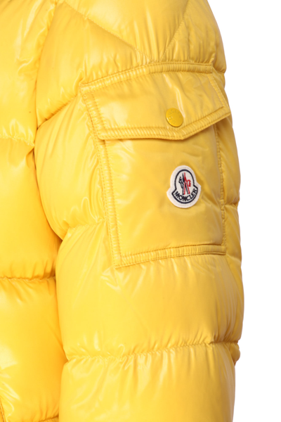 Shop Moncler Maya Short Down Jacket In Giallo