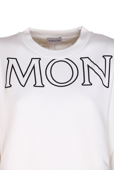 Shop Moncler Logo Sweatshirt In Bianco