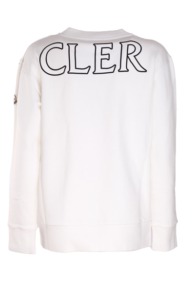 Shop Moncler Logo Sweatshirt In Bianco