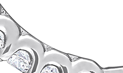 Delmar Sterling Silver Created White Sapphire Hoop Earrings In Silver