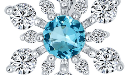 Bling Jewelry Sterling Silver Cz Snowflake Jacket Earrings In Blue