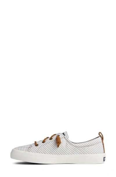 Shop Sperry Crest Vibe Slip-on Sneaker In Grey Seersucker Stripe Fabric