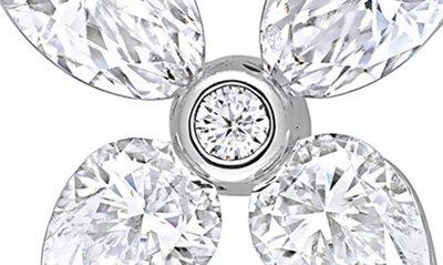 Delmar Sterling Silver Created Moissanite Flower Pendant Necklace In Silver