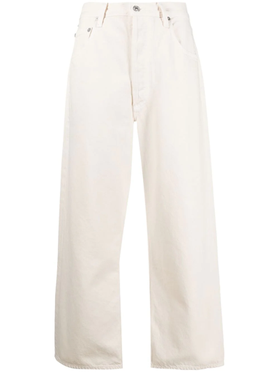 Shop Citizens Of Humanity Gaucho Wide-leg Jeans In White
