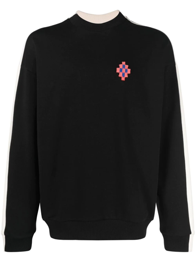 Shop Marcelo Burlon County Of Milan Cross-patch Cotton Sweatshirt In Black
