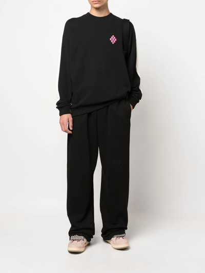 Shop Marcelo Burlon County Of Milan Cross-patch Cotton Sweatshirt In Black