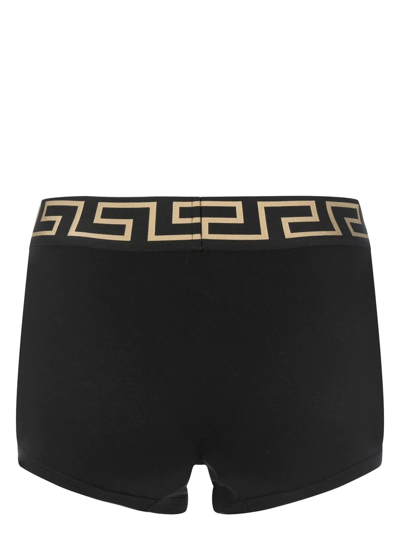 Shop Versace Greca-detail Cotton Boxers In Black