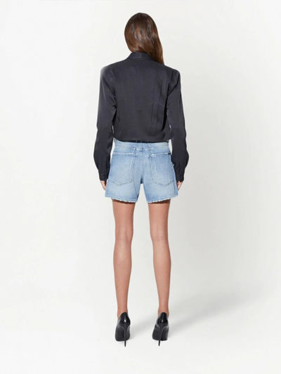 Rta Pierce Distressed Denim Shorts In Blue