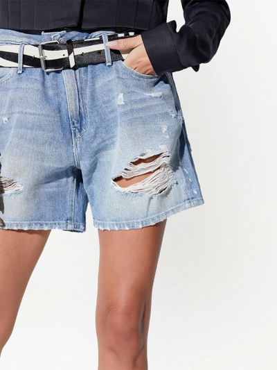 Rta Pierce Distressed Denim Shorts In Blue