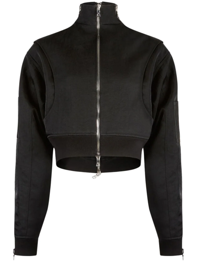 Rta Black Dulce Cropped Bomber Jacket In Black