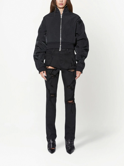 Rta Black Dulce Cropped Bomber Jacket In Black