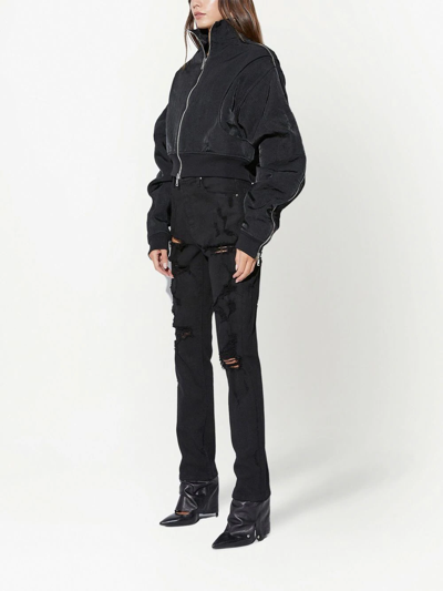 Rta Black Dulce Cropped Bomber Jacket In Black