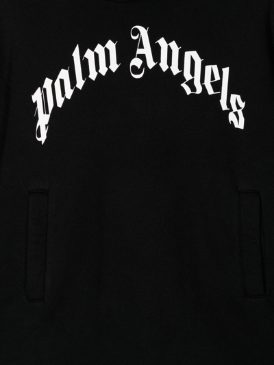 Shop Palm Angels Gothic Logo-print Hoodie Dress In Black