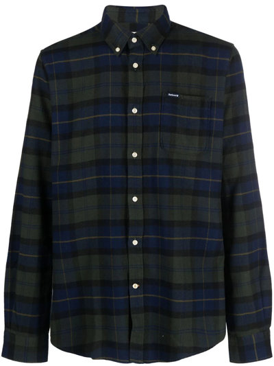 Shop Barbour Check-pattern Button-up Shirt In Green