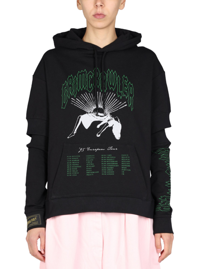 Shop Raf Simons Logo Print Sweatshirt In Black