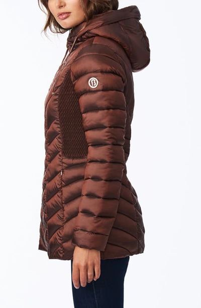 Shop Bernardo Ecoplume™ Hooded Packable Puffer Jacket In Espresso