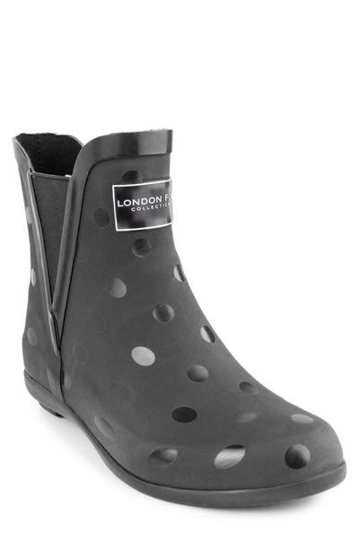 Shop London Fog Pull-on Ankle Rain Boot In Bb-blk Shny Dot