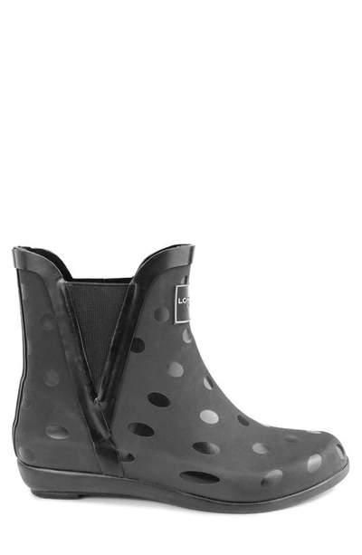 Shop London Fog Pull-on Ankle Rain Boot In Bb-blk Shny Dot