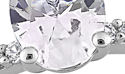 Delmar 10k White Gold Plated Sterling Silver Oval Shape Created White Sapphire Ring In Silver
