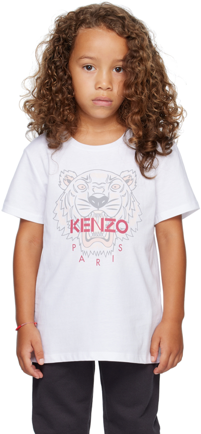 Shop Kenzo Kids White Tiger T-shirt In 10 P White