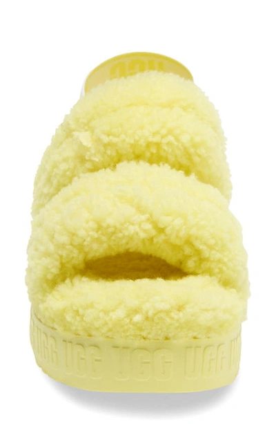 Shop Ugg Oh Fluffita Genuine Shearling Slingback Sandal In Lemon Lime