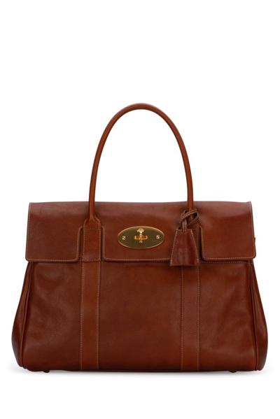 Shop Mulberry Tonal Stitched Tote Bag In Brown