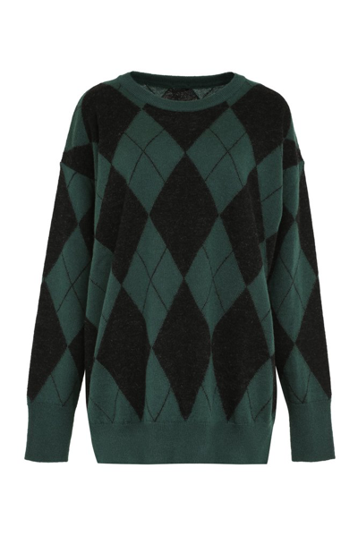 Shop Aspesi Crewneck Argyle Knitted Jumper In Multi