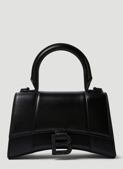 Shop Balenciaga Hourglass Xs Small Handbag In Black