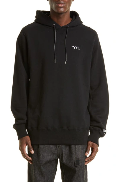 Shop Sacai X Schott X Madsaki Cotton Fleece Graphic Hoodie In Black