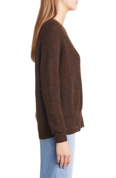 Shop Madewell Elliston Crop Pullover Sweater In Heather Cocoa