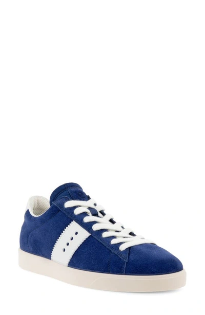 Shop Ecco Street Lite Retro Sneaker In Blue/ White