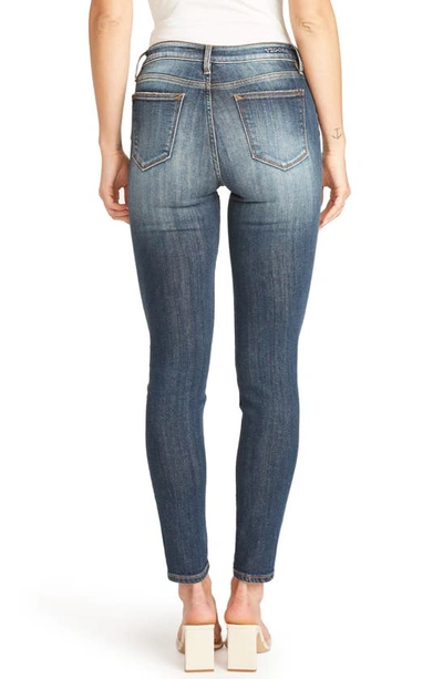 Shop Vigoss Jagger Distressed Skinny Jeans In Dark Wash