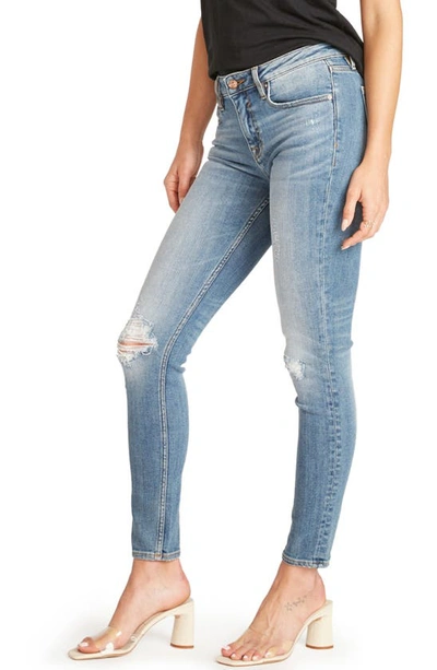 Shop Vigoss Jagger Distressed Crop Skinny Jeans In Medium Wash