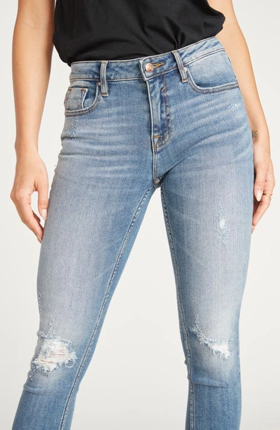Vigoss Jagger Distressed Crop Skinny Jeans In Medium Wash