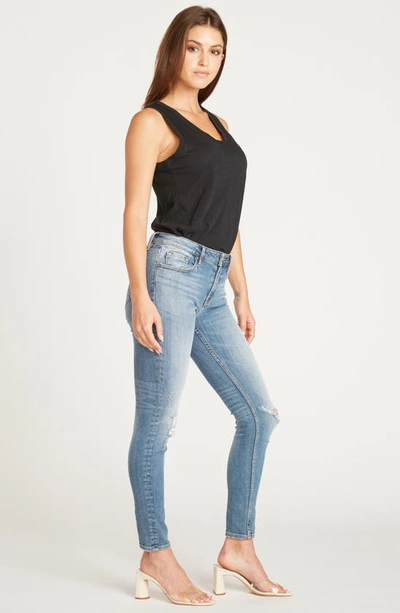 Shop Vigoss Jagger Distressed Crop Skinny Jeans In Medium Wash