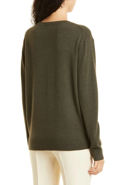 Shop Vince Weekend V-neck Cashmere Sweater In Dark Pine