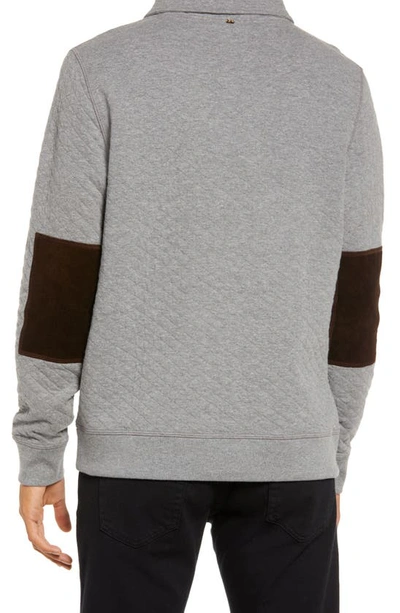 Billy Reid Diamond Quilt Shawl Collar Sweatshirt In Medium Grey