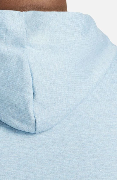 Shop Nike Dri-fit Standard Issue Hoodie Sweatshirt In Worn Blue/ Heather/ Pale Ivory