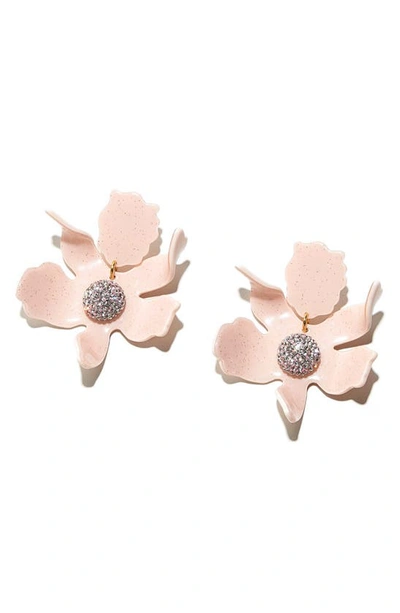 Shop Lele Sadoughi Crystal Lily Earrings In Blush Sparkle