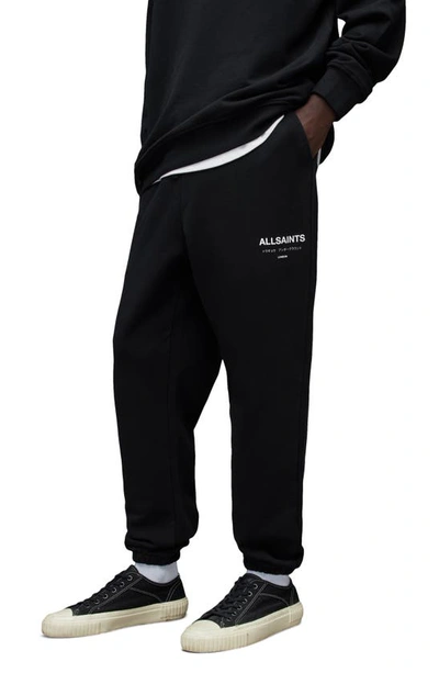 Shop Allsaints Underground Relaxed Fit Organic Cotton Sweatpants In Jet Black