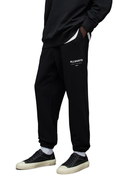 Shop Allsaints Underground Relaxed Fit Organic Cotton Sweatpants In Jet Black